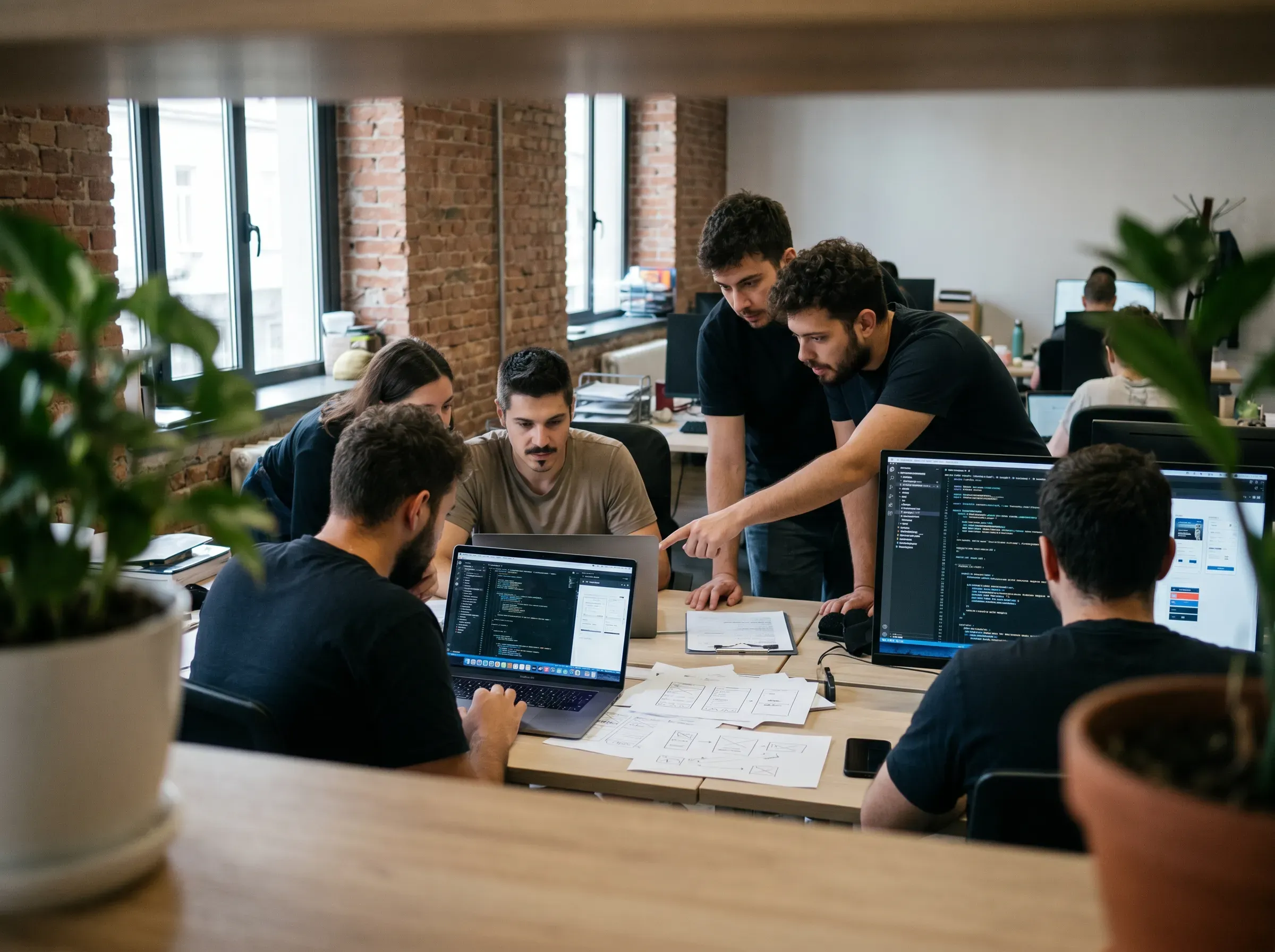 Our team collaborating at the office